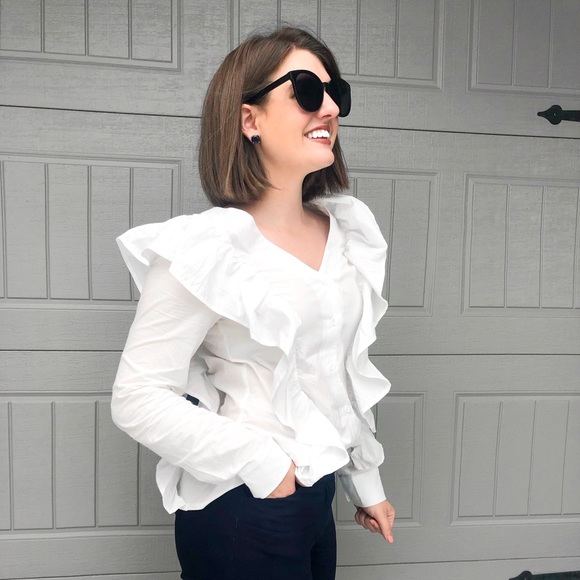 White Ruffle Blouse - Picture 4 of 4